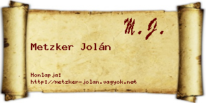 Metzker Jolán névjegykártya